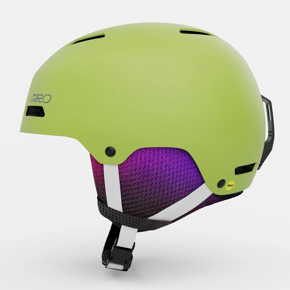 Giro GIRO CRUE vaikiškas žieminis šalmas, matinės fluorescencinės žalios spalvos, S dydis (52-55,5 cm)