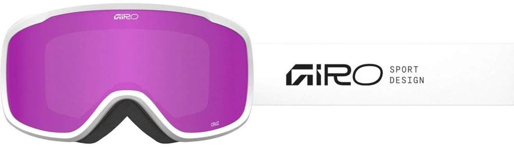 Giro Gogle žieminiai GIRO CRUZ Baltas STACKED (OTG) (Cylindrical) (Lustro kolorowe AMBER Rožinis 19-42% S2)