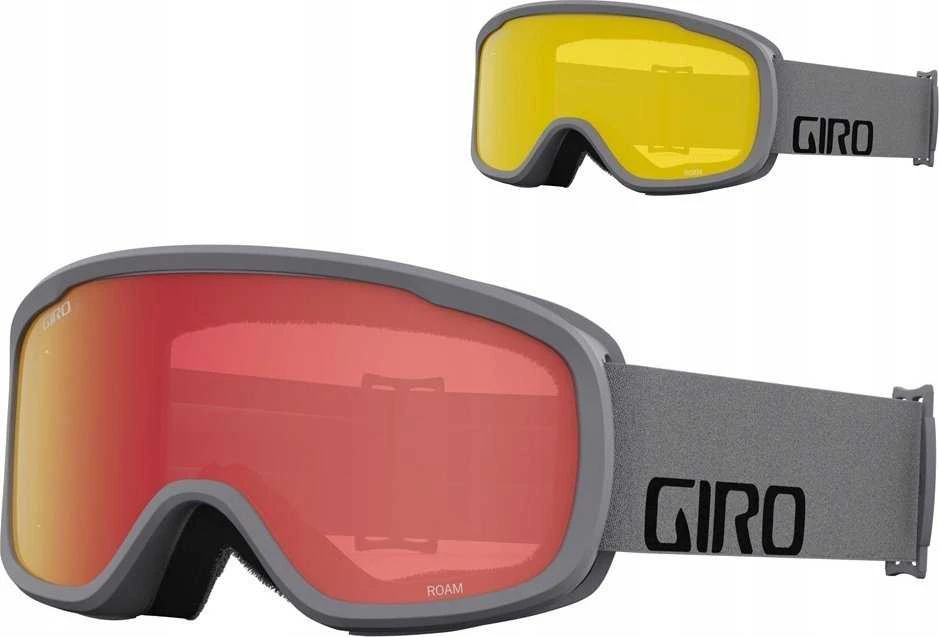 Giro Gogle žieminiai ROAM Pilkas WORDMARK (szyba AMBER SCARLET 39% S2 + Geltonas 77% S1) (NEW 2023/2024)