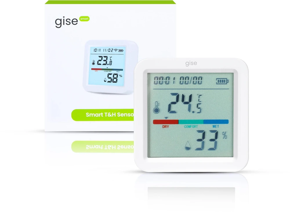GISE Smart temperatūros jutiklis i wilgotności Wi-Fi | Tuya | GTHS-WF-02