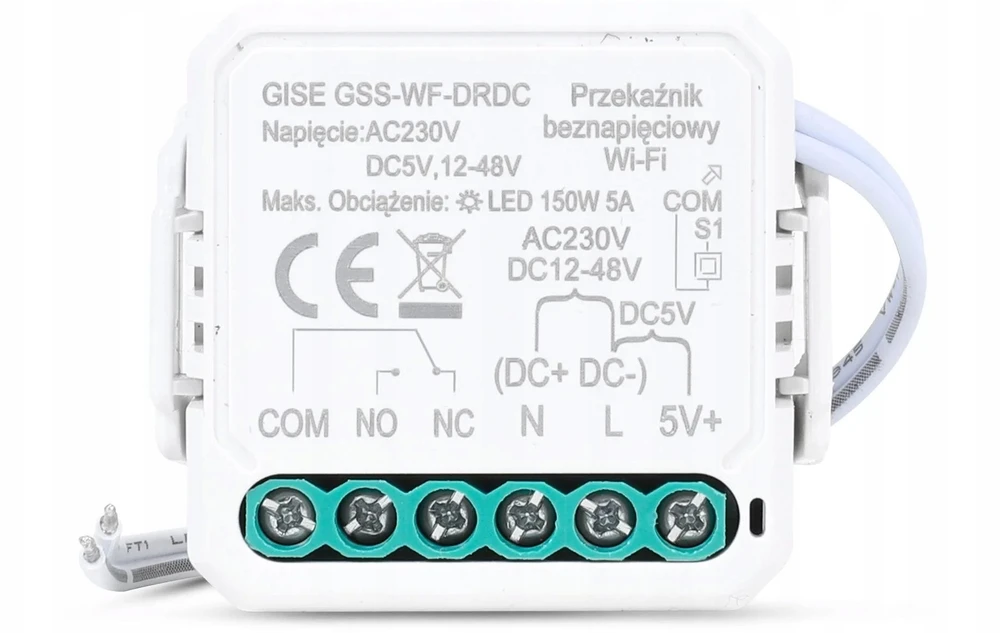 GISE išmanusis vieno žemos įtampos be potencialo WiFi relės modulis | Tuya | GSS-WF-DRDC