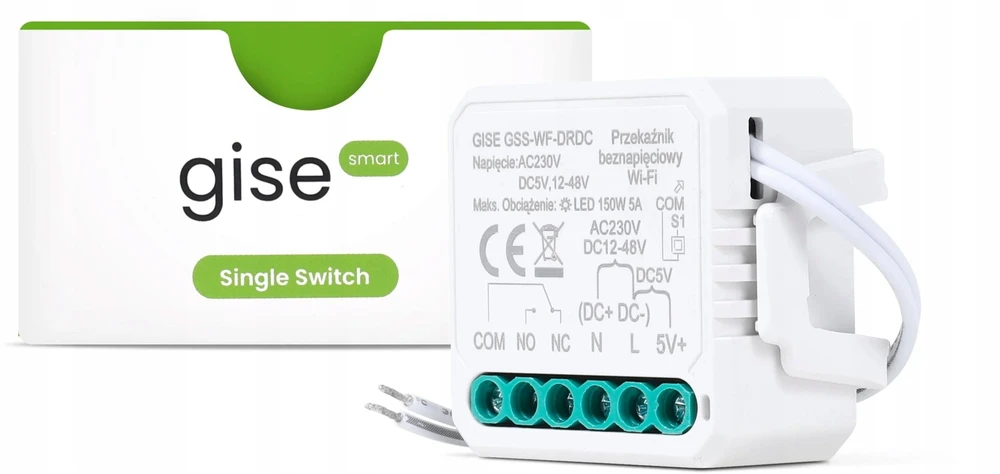 GISE išmanusis vieno žemos įtampos be potencialo WiFi relės modulis | Tuya | GSS-WF-DRDC