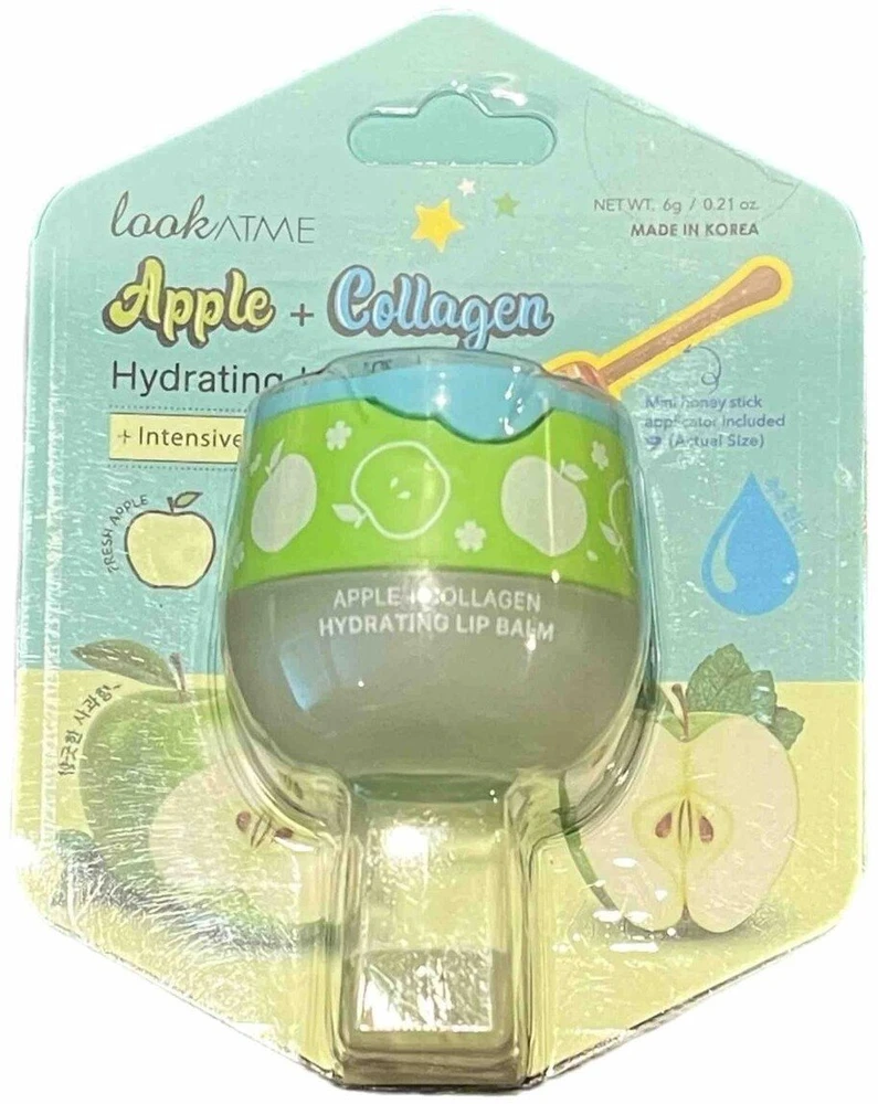 Look At Me Apple + Collagen drėkinantis lūpų balzamas, 6 g