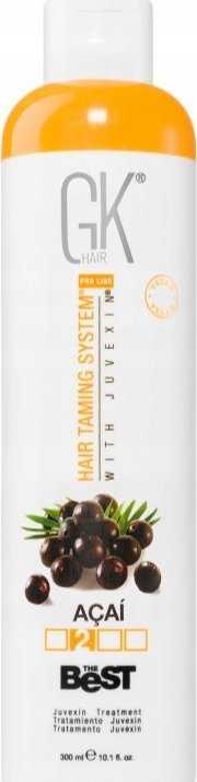 GK hair Global Keratin Geriausias Acai plaukų kreminis gydymas glotninimui, 300 ml