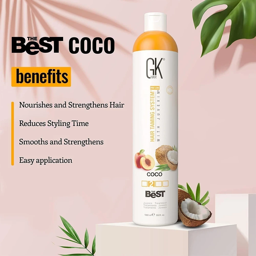GK hair Global Keratin The Best Coco Hair kreminis . plaukų tiesinimo mišinys, 1000 ml