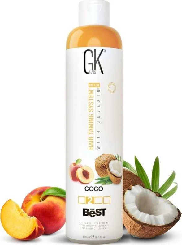 GK hair Global Keratin Geriausias Kokosų Plaukų Kreminis Švelninimo Priemonė, 300 ml