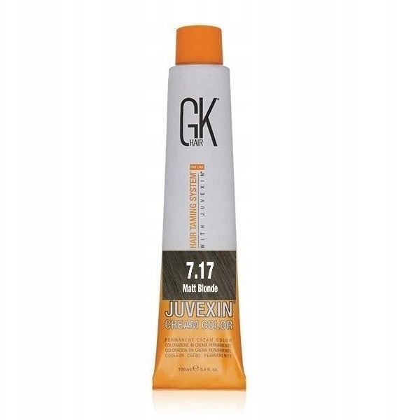 GK hair Global Keratin Kreminis Colour Permanent Hair Dye 7.17 Matt Skirtas šviesiems plaukams, 100 ml