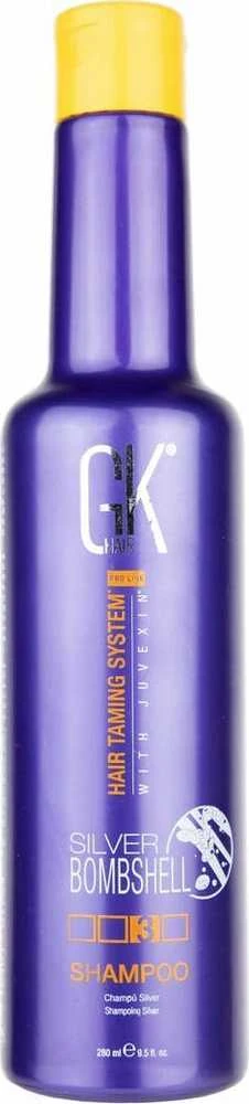 GK hair Global Keratin Sidabrinis Bombshell Hair Šampūnas For Neutralisation Of Geltona Tones, 280 ml