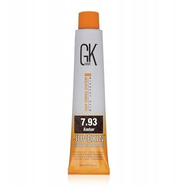 GK hair Global Keratin Kreminis Colour ilgalaikiai plaukų dažai 7.93 Gintaro spalvos, 100 ml