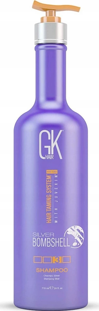 GK hair Global Keratin Sidabrinis Bombshell Hair Šampūnas For Neutralisation Of Geltona Tones, 710 ml