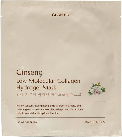 Glamfox Ginseng Hydrating Firming Brightening Revitalising Hydrogel Gel Mask For Face, 30 g