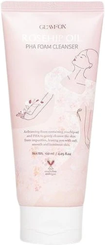 Glamfox Erškėtuogių aliejaus valomasis ir drėkinamasis putojantis prausiklis, 120 ml