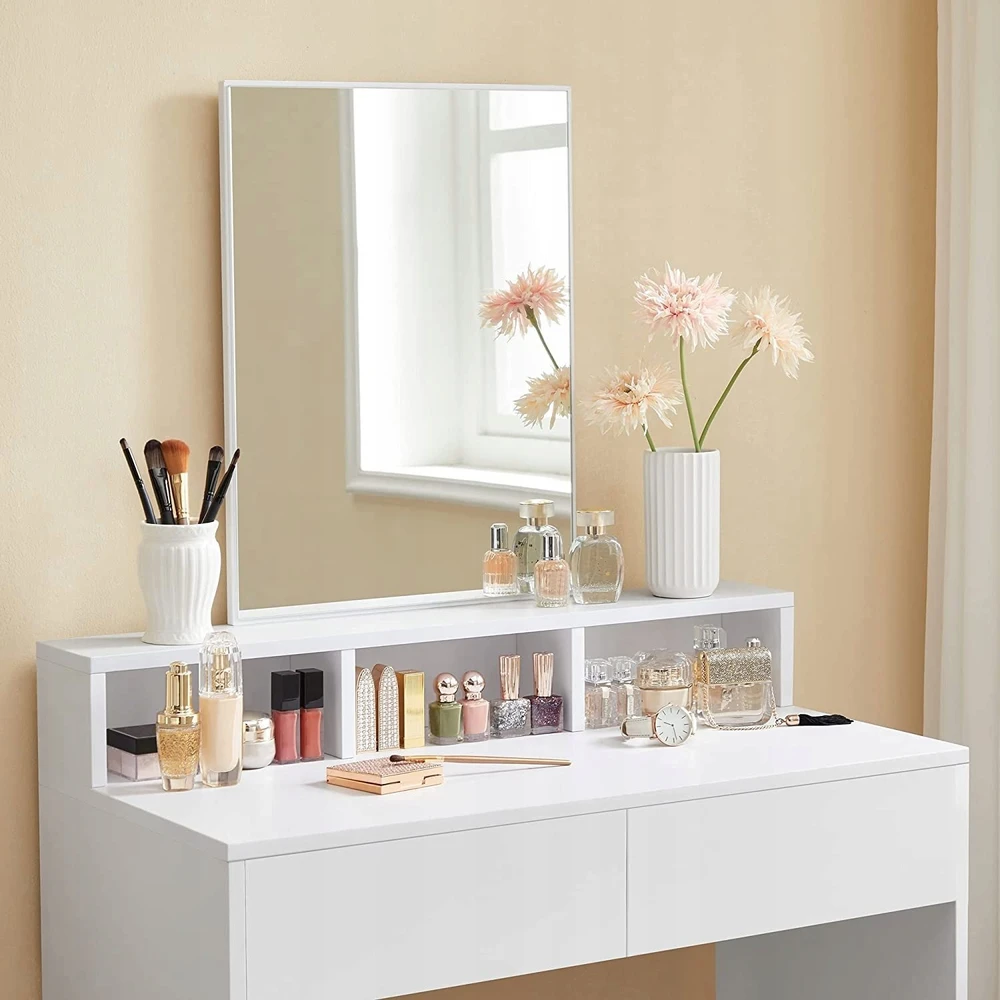 Songmics Glamour Toaletka su lustrem balta do makijażu 80 cm GLAMOUR