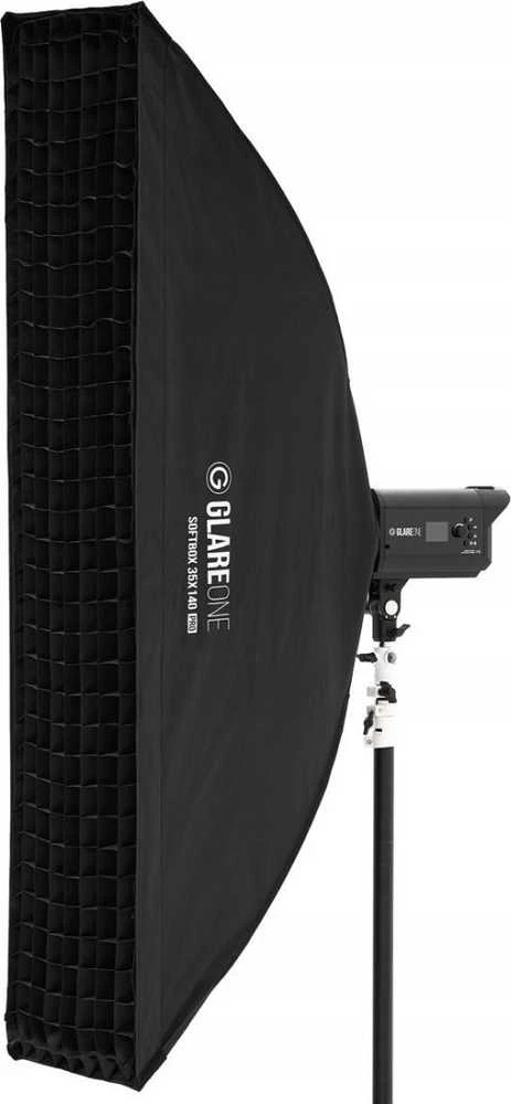 „GlareOne“ „GlareOne Softbox 35x140 PRO“ studijinė lempa – komplektas su grotelėmis