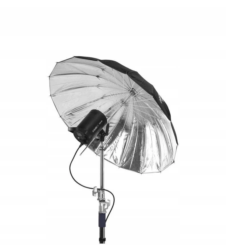GlareOne Orb Sidabrinis 100 cm - sidabrinis skėtis su difuzoriumi