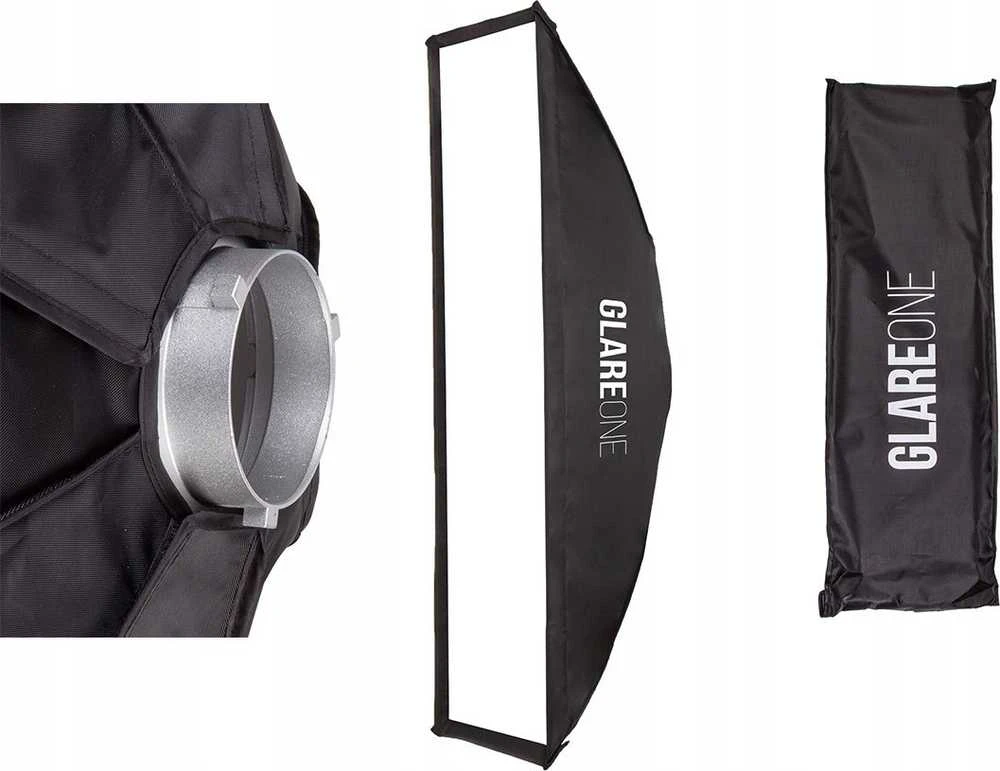 „GlareOne Softbox 25x100 PRO“ studijinė lempa – komplektas su grotelėmis