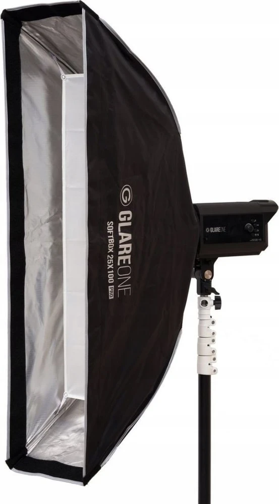 „GlareOne Softbox 25x100 PRO“ studijinė lempa – komplektas su grotelėmis