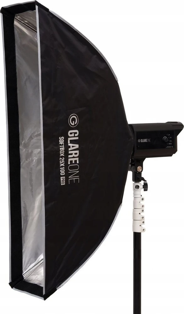 „GlareOne Softbox 25x100 PRO“ studijinė lempa – komplektas su grotelėmis