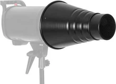 GlareOne studijinis šviestuvas GlareOne snukis korio galvutė + 4 filtrai
