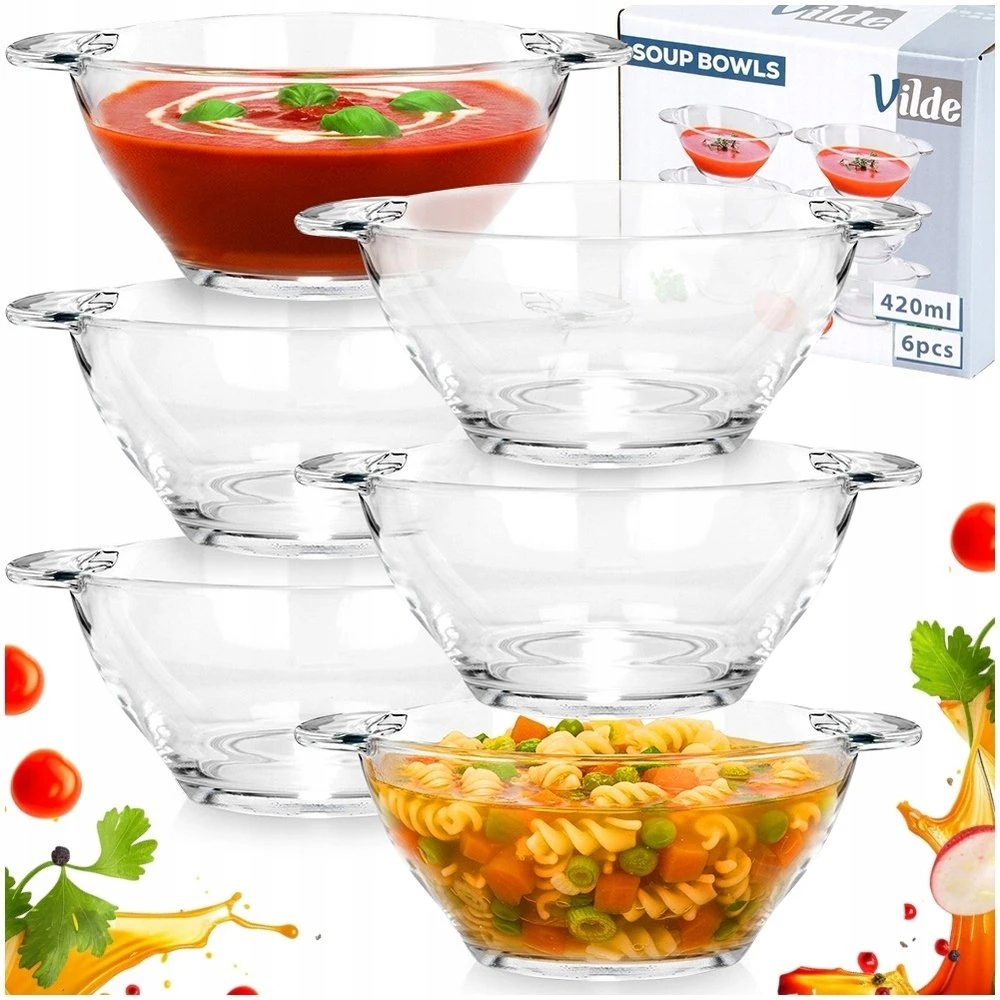 Glasmark Stiklinės lėkštės Vilde 420 ml, 6 vnt.