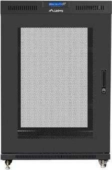 LANBERG FF01-8022-23BL laisvai pastatomas stovas 19 colių savaime surenkamas plokščias paketas 22U/800x1000mm juodas tinklinės durys LCD