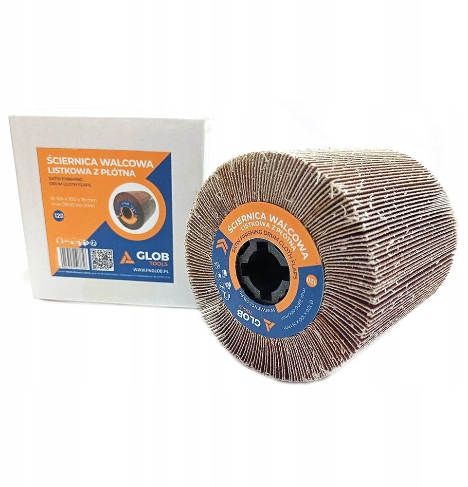 Šlifavimo volas lapinis Glob Tools iš audeklo 100x100x19mm Satyniarka
