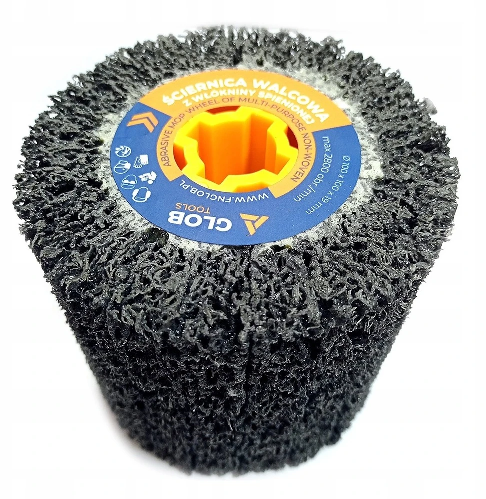 Šlifavimo volelis iš kieto putų neaustinio audinio GLOB TOOLS 100x100x19mm granulacija 40 Šlifavimo mašina