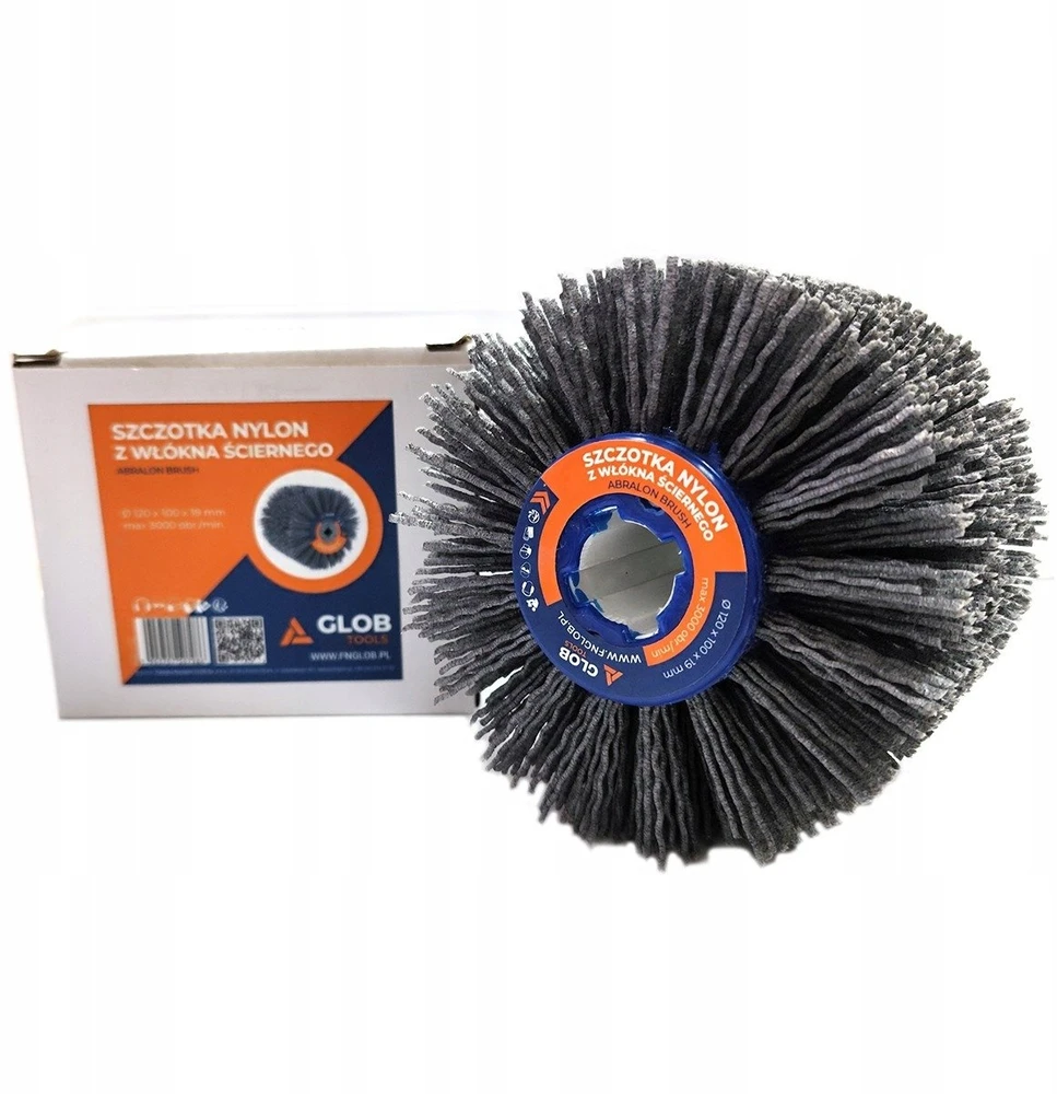 Glob Šepetys medienai sendinti Tools su šlifavimo pluoštu 120x100x19mm Nailonas (GLOBTOOLS-SZG-12019-WLOKNO)