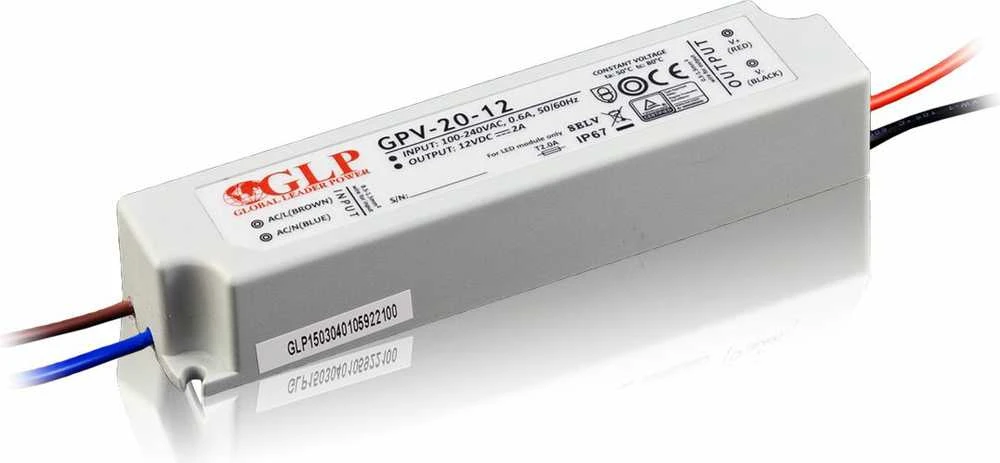 24W LED Maitinimo šaltinis GLP 12V IP67