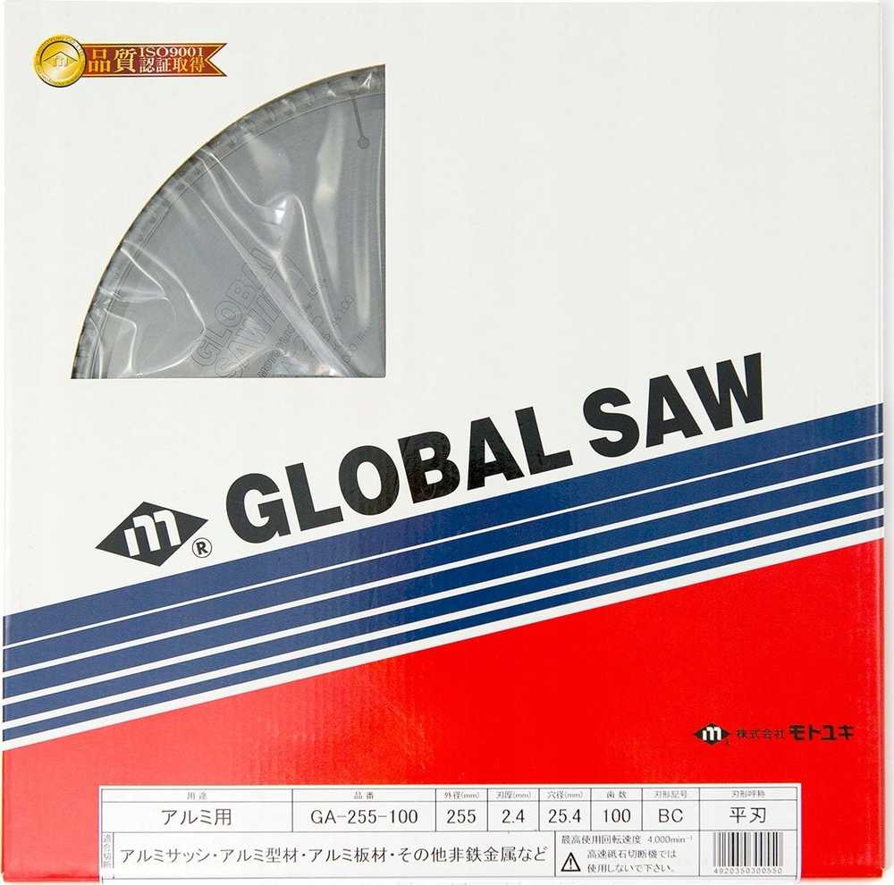 GLOBAL SAW Diskinis pjūklas aliuminio pjovimui 255 x 2,4/1,9 x 25,4 mm / 100z CERMET