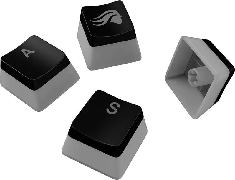 Klaviatūra Glorious Aura V3 Keycaps, ANSI išdėstymas US, PBT, Doubleshot – juodos spalvos