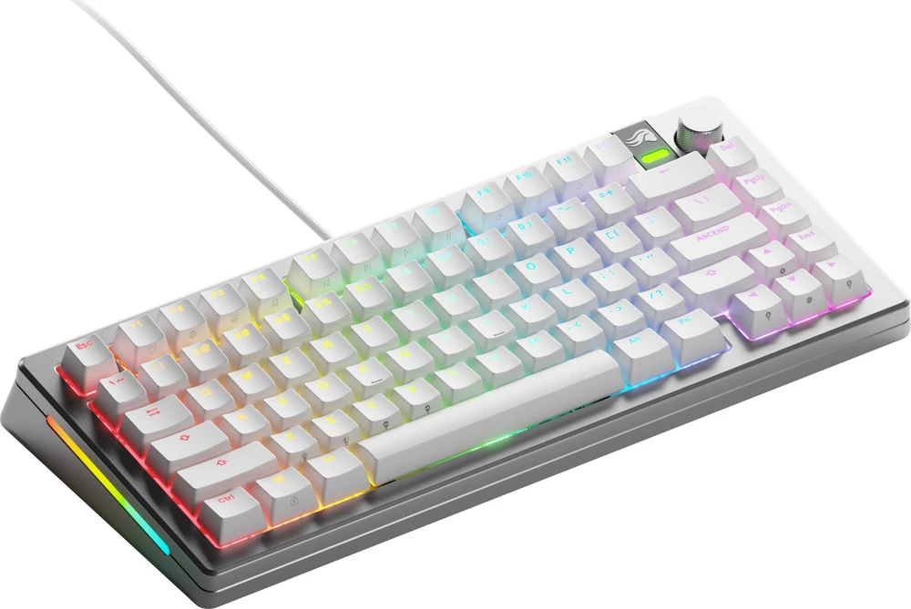 Glorious GMMK 3 Pro 75 % Custom žaidimų klaviatūra – Pre-Built, ANSI US išdėstymas, Fox Switches, sidabro spalvos