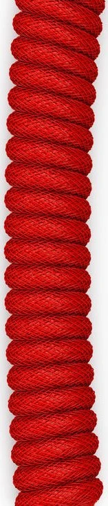 Klaviatūra Glorious GMMK Coiled Cable susuktas klaviatūros laidas Crimson Raudona, USB-C į USB-A – raudonos ir juodos spalvos