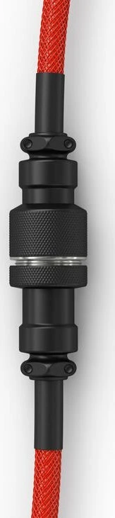 Klaviatūra Glorious GMMK Coiled Cable susuktas klaviatūros laidas Crimson Raudona, USB-C į USB-A – raudonos ir juodos spalvos