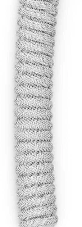 Klaviatūra Glorious GMMK Coiled Cable susuktas klaviatūros laidas Ghost Baltas, USB-C į USB-A – baltos spalvos