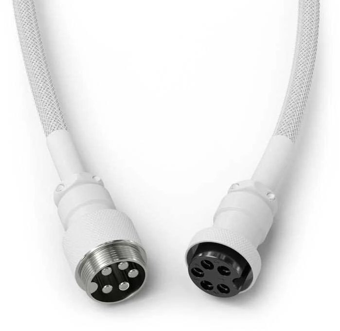 Klaviatūra Glorious GMMK Coiled Cable susuktas klaviatūros laidas Ghost Baltas, USB-C į USB-A – baltos spalvos