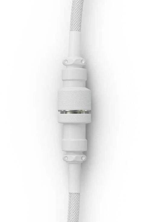Klaviatūra Glorious GMMK Coiled Cable susuktas klaviatūros laidas Ghost Baltas, USB-C į USB-A – baltos spalvos