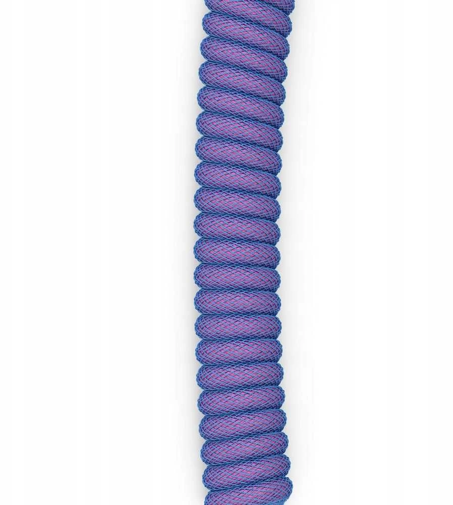 Klaviatūra Glorious GMMK Coiled Cable susuktas klaviatūros laidas Nebula, USB-C į USB-A – violetinės ir sidabro spalvos