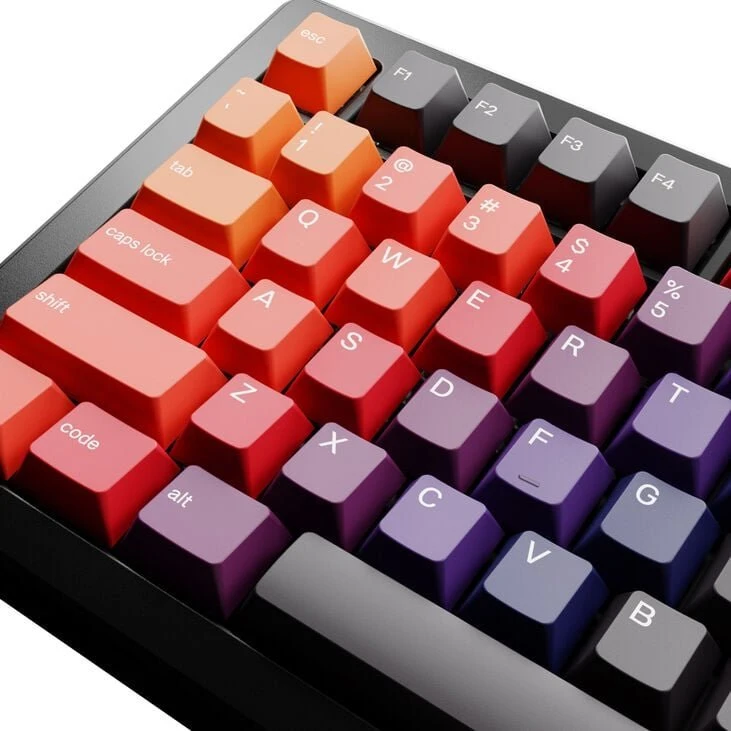 Klaviatūra Glorious GPBT Gradient Keycaps, ANSI išdėstymas US, PBT, Dye-Sub – Celestial Fire