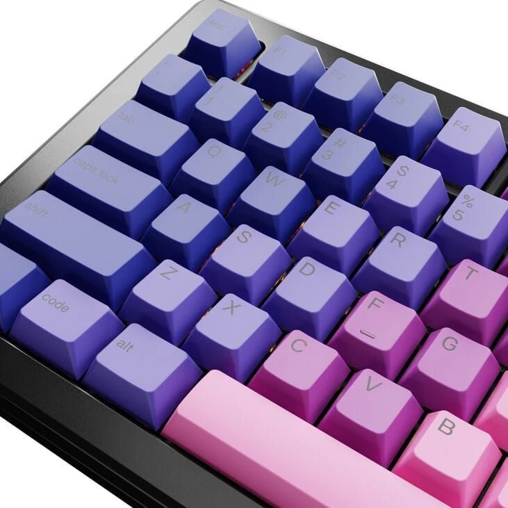 Klaviatūra Glorious GPBT Gradient Keycaps, ANSI išdėstymas US, PBT, Dye-Sub – Nebula