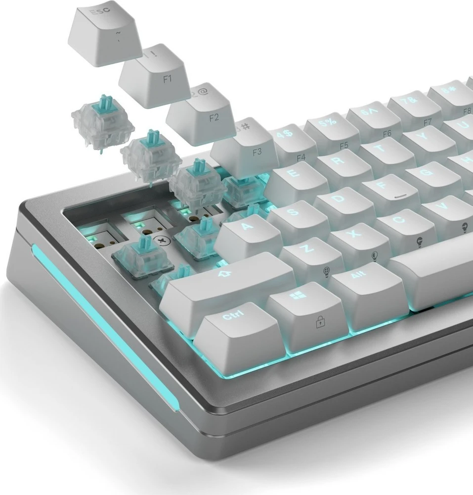 Klaviatūra Glorious Lynx Silent Switches, mechaniniai, 5-Pin, linear, MX-Stem, 40g – sutepti lubrikantu, 36 vnt