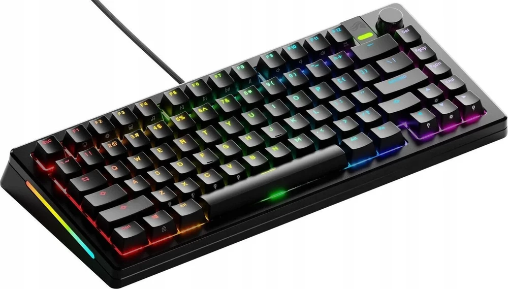 Glorious GMMK 3 Pro 75% Custom Klaviatūra žaidimams - Pre-Built, ANSI (US išdėstymas), Fox Switches, Juodas