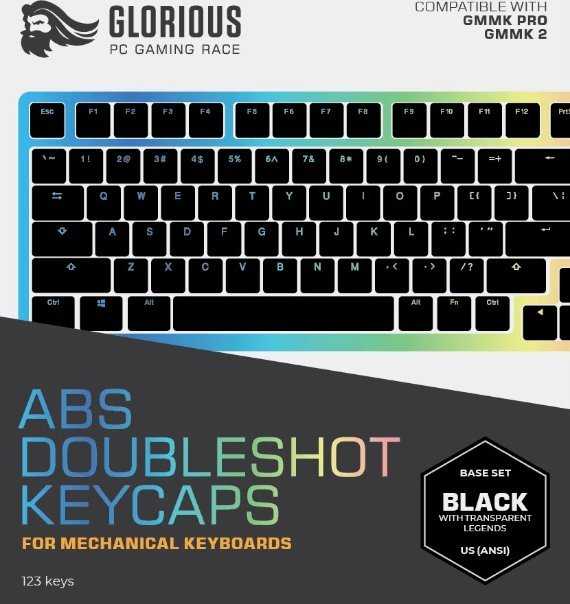 Klaviatūra Glorious GMMK ABS Doubleshot V2 US Base Kit - juodos spalvos