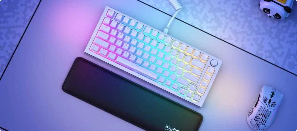 Klaviatūra Glorious Aura Keycaps – 145 Keycaps, US išdėstymas, baltos spalvos
