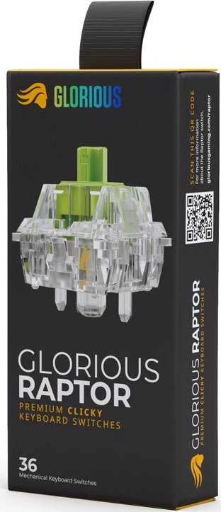Glorious Raptor Switches, mechaniniai mygtukai, 5-pin, clicky, MX-Stem, 55g - 36 pieces