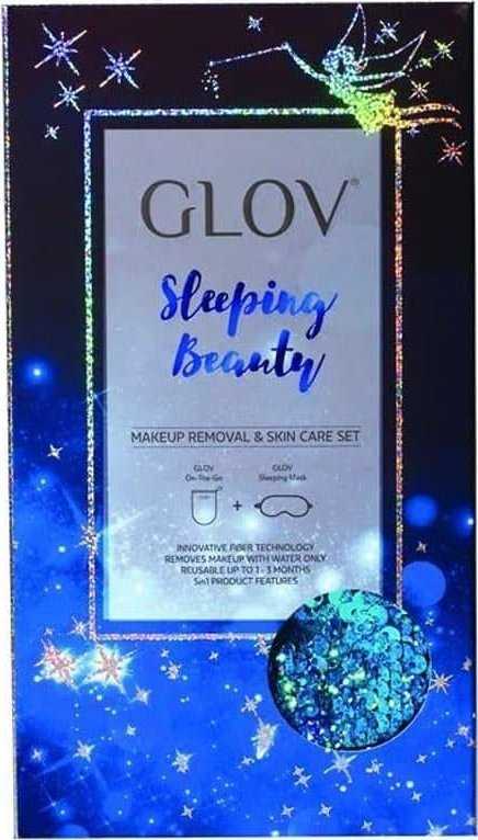 Glov Sleeping Beauty Set Glov: Sleeping Beauty Sleep Mask Mėlyna + Sleeping Beauty Textile makiažo valiklis Glove Bouncy Mėlyna