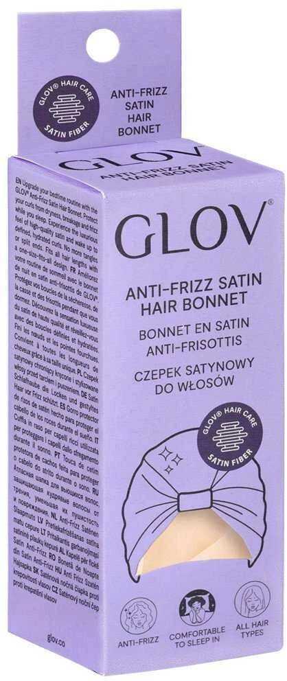 GLOV_Satininė kepuraitė, apsauganti garbanotus ir suformuotus plaukus nuo trinties ir šiaušimosi. Šampano spalvos.