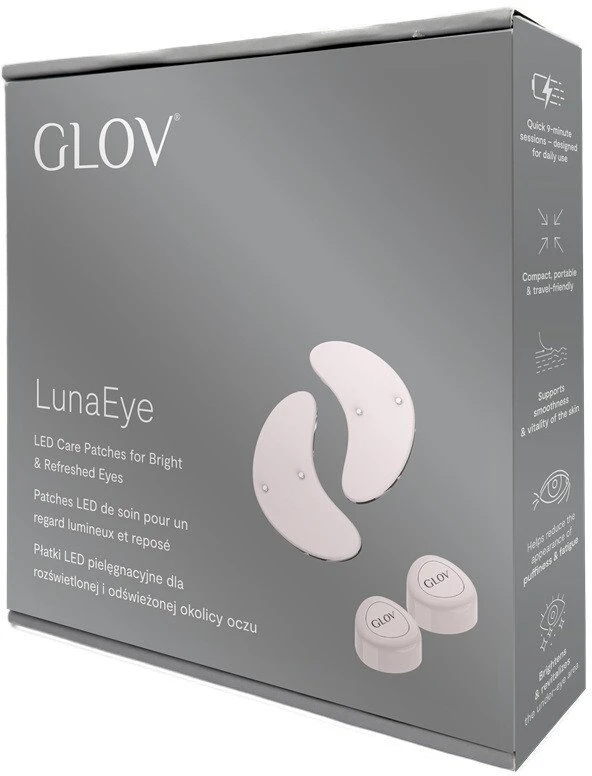 Glov „LunaEye LED“ priežiūros pleistrai skaistinčiai ir gaiviai akių sričiai