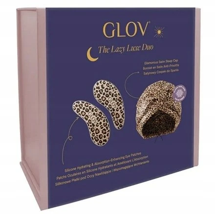 Glov „Lazy Luxe Duo“ silikoninių akių pleistrų ir atlasinės miego kepuraitės rinkinys