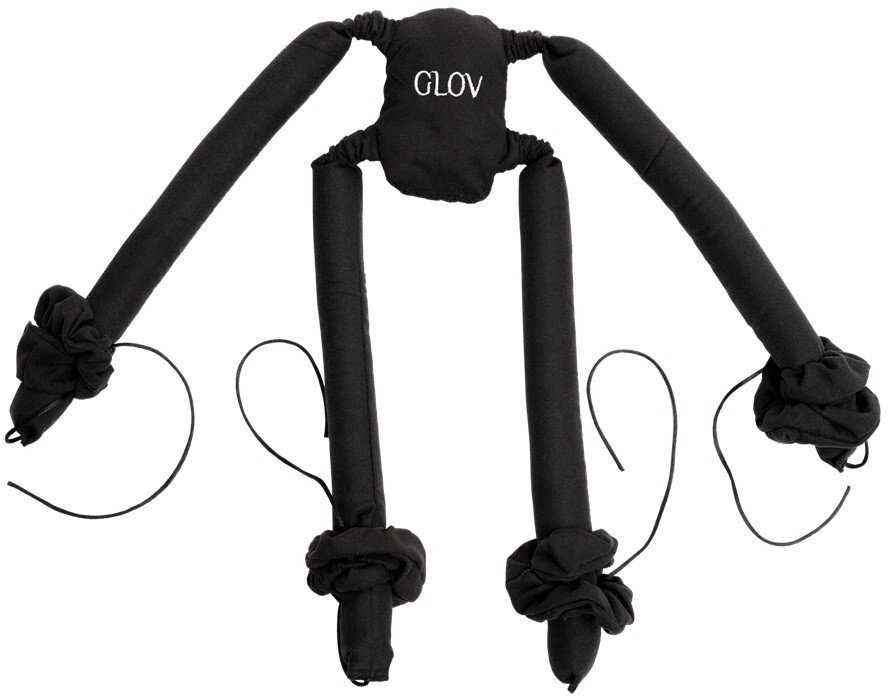 Glov „CoolCurl Spider“ šalto garbanojimo suktukai ilgiems ir vidutinio ilgio plaukams, juodi, 4 vnt.
